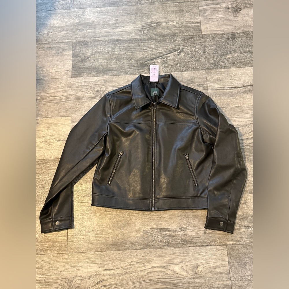 wild fable Black Faux Leather Jacket